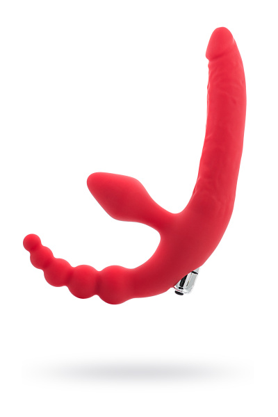 Страпон безремневой TOYFA Black&Red, красный, 35 см, Ø 3